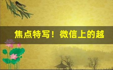 焦点特写！微信上的越南代工烟“晨钟暮鼓”