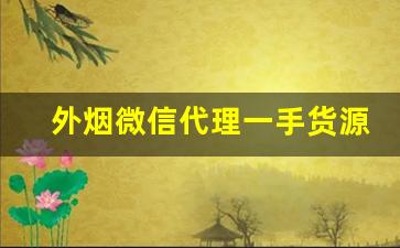 外烟微信代理一手货源-外烟代销赚钱吗