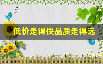 低价走得快品质走得远-高品质与低价格平衡