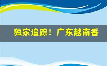 独家追踪！广东越南香烟价格表图“地下郎”