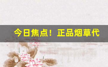 今日焦点！正品烟草代理批发“安土乐业”