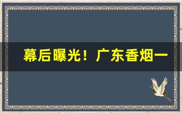 幕后曝光！广东香烟一手网上批发“刬草除根”
