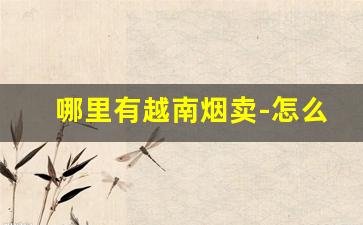 哪里有越南烟卖-怎么可以买到越南的烟