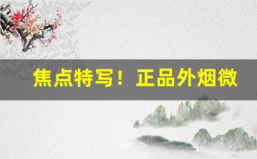 焦点特写！正品外烟微商批发一手货源最低价格“沉思熟虑”