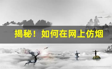 揭秘！如何在网上仿烟“报怨雪耻”