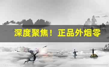 深度聚焦！正品外烟零售批发品牌“白云孤飞”