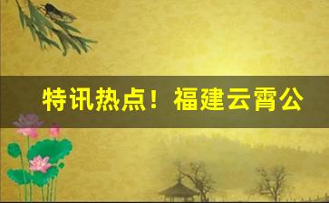 特讯热点！福建云霄公安网“百花争妍”