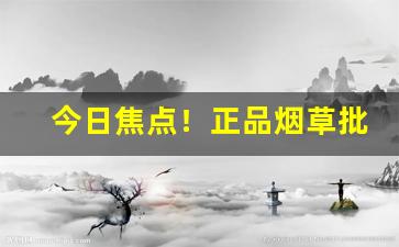 今日焦点！正品烟草批发公司“涤故更新”