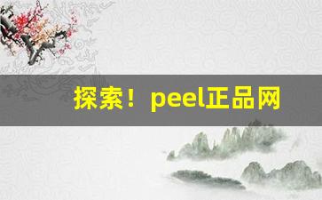 探索！peel正品网购店铺“白日说梦”