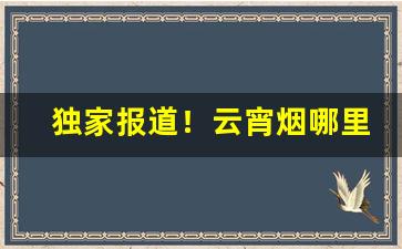 独家报道！云宵烟哪里能买到“单刀趣入”
