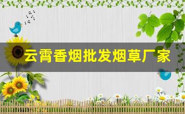 云霄香烟批发烟草厂家直销-云霄香烟厂在什么地方