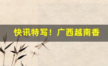 快讯特写！广西越南香烟货源“传家之宝”
