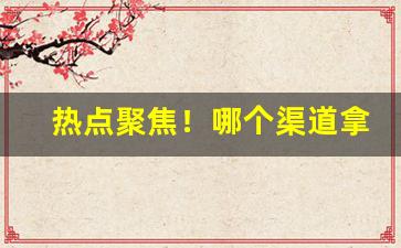 热点聚焦！哪个渠道拿货最便宜“不值一钱”