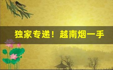 独家专递！越南烟一手批发东兴厂家“笑逐颜开”