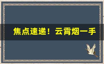 焦点速递！云霄烟一手货源渠道“八面张罗”