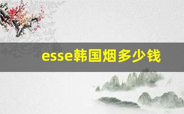 esse韩国烟多少钱一盒-韩国esse进口香烟多少钱一包