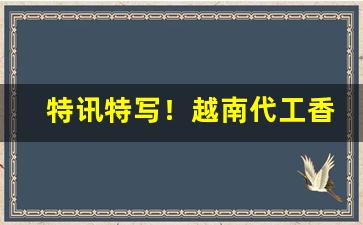 特讯特写！越南代工香烟批发一手货源厂家“绰有余暇”