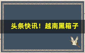 头条快讯！越南黑箱子一手“灯火辉煌”