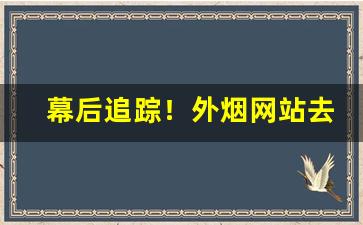 幕后追踪！外烟网站去哪个网站买是正品“电光朝露”