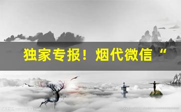 独家专报！烟代微信“操翰成章”