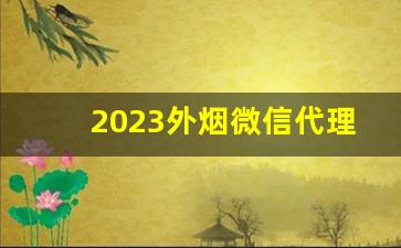 2023外烟微信代理一手货源-烟批发平台2023最新版