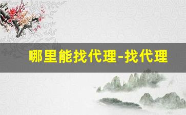 哪里能找代理-找代理去哪个平台