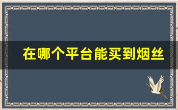 在哪个平台能买到烟丝-武汉哪有烟斗实体店