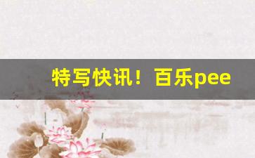 特写快讯！百乐peel可以在哪个公众号买“拨乱济时”