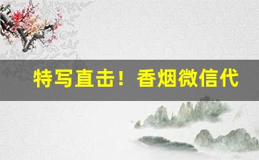 特写直击！香烟微信代理加盟“宝窗自选”